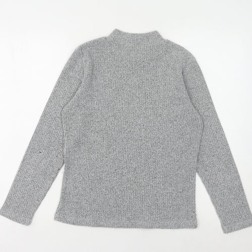 Dash Women's Grey Mock Neck Pullover Jumper Size 10