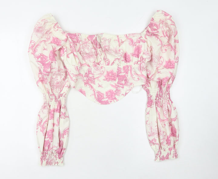 Missguided Women's Pink Off-Shoulder Blouse Size 10