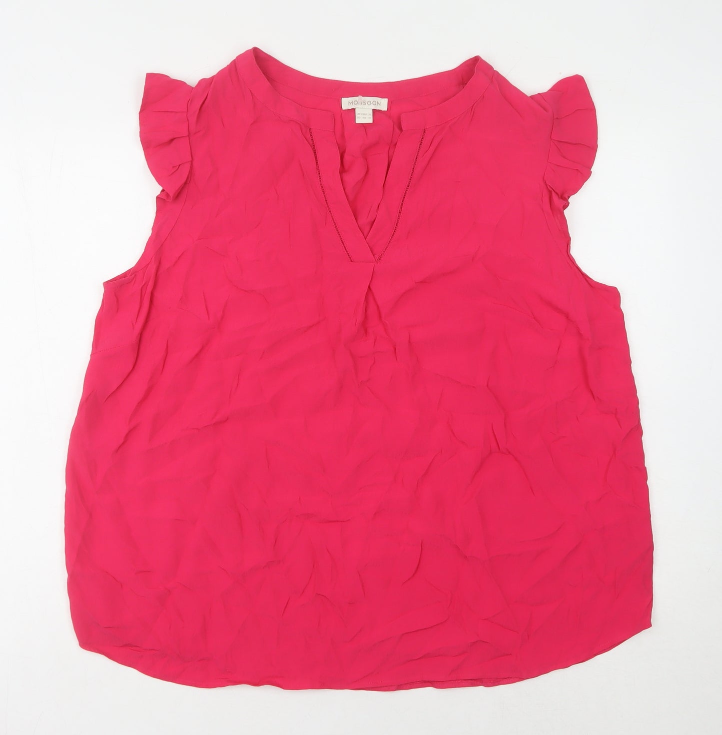 Monsoon Women's Red V-Neck Sleeveless Blouse, Size 20