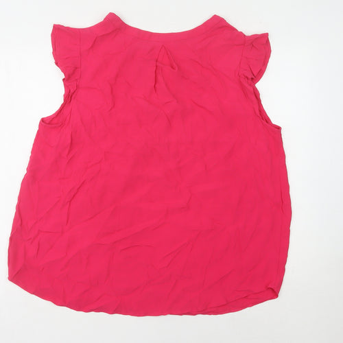 Monsoon Women's Red V-Neck Sleeveless Blouse, Size 20