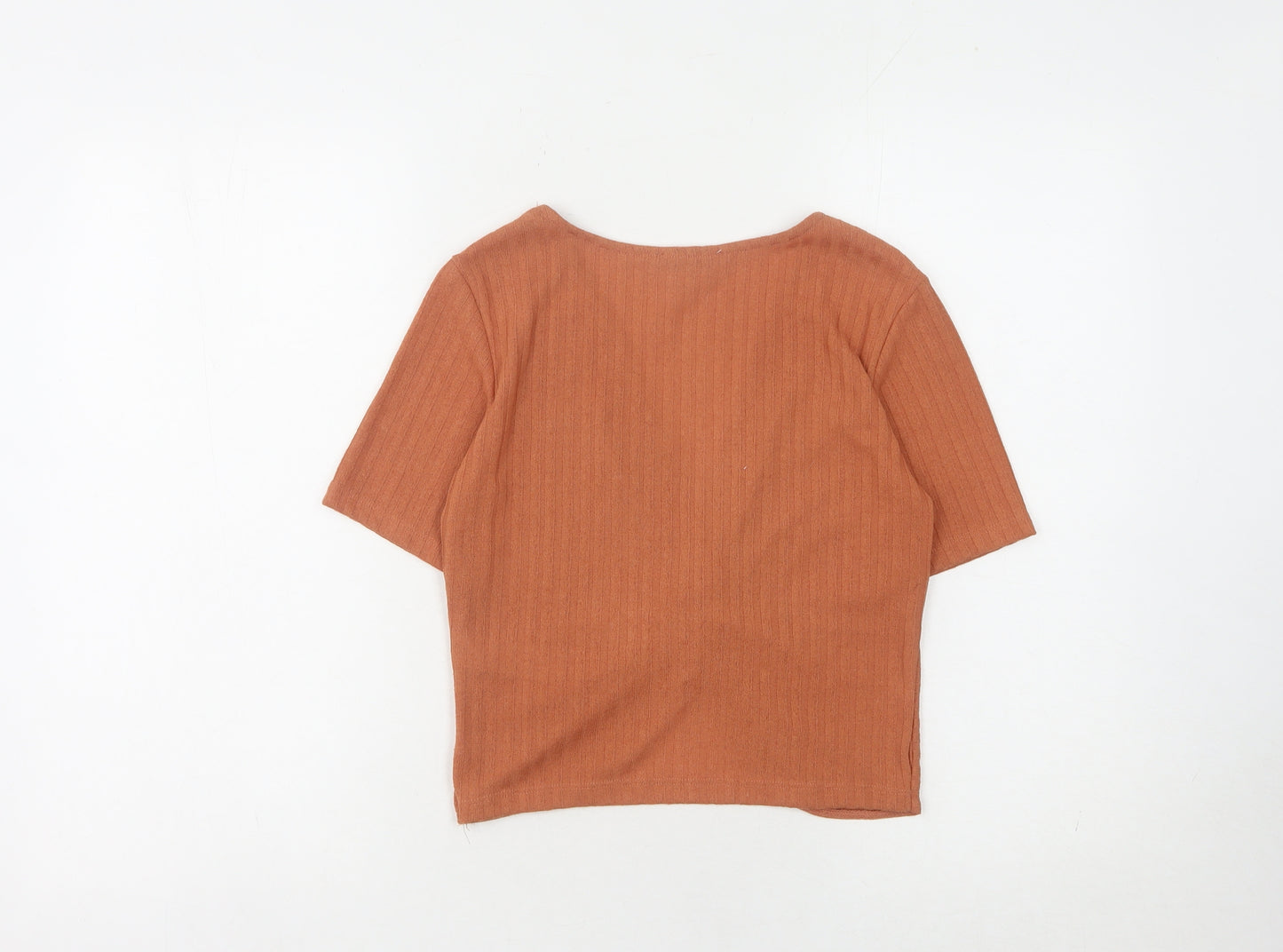 Zara Women's Orange Cropped Blouse, Size 12, Slim Fit