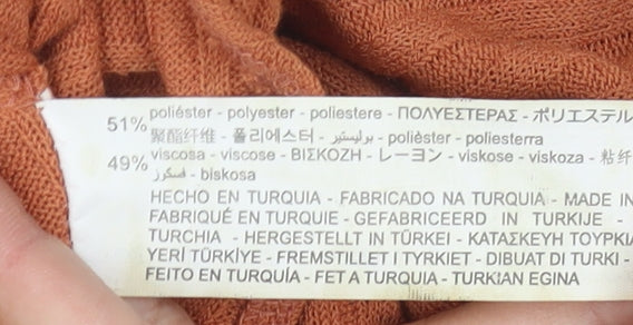 Zara Women's Orange Cropped Blouse, Size 12, Slim Fit