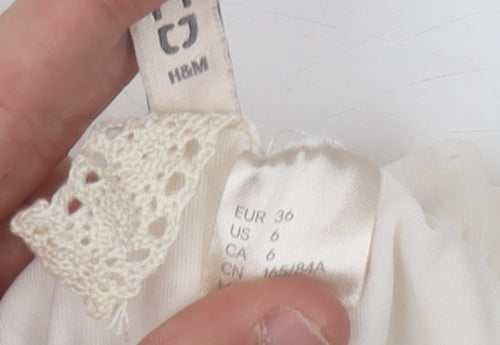 H&M Women's Ivory Off-Shoulder Blouse, Size 8