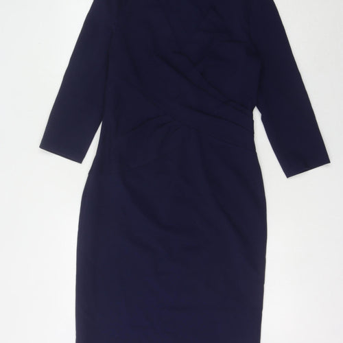 Diane von Furstenberg Women's Blue Sheath Dress Size 8