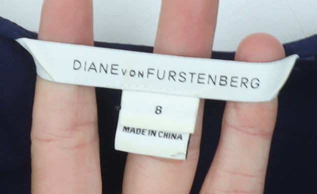 Diane von Furstenberg Women's Blue Sheath Dress Size 8