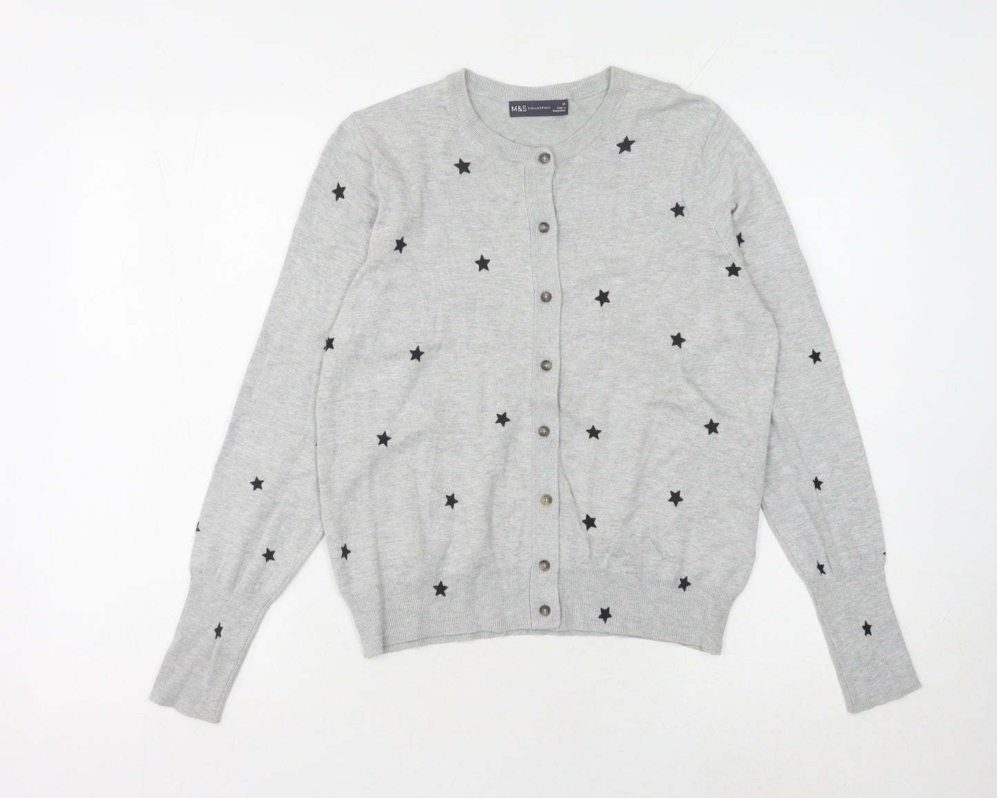Marks and Spencer Women's Grey Star Cardigan Size 14
