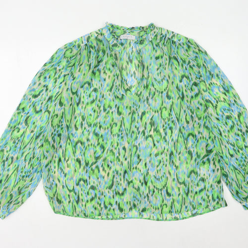 Matalan Women's Green Animal Print Blouse Size 12