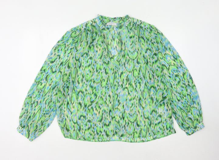 Matalan Women's Green Animal Print Blouse Size 12