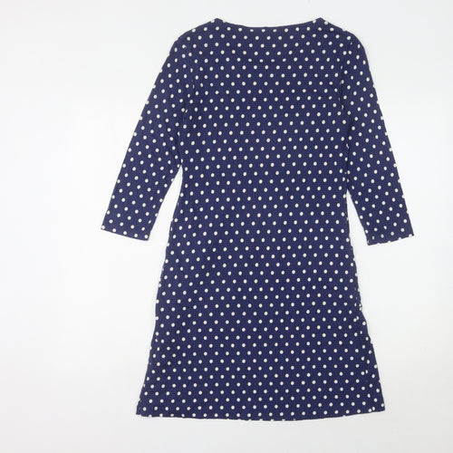 Laura Ashley Women's Blue Polka Dot A-Line Dress