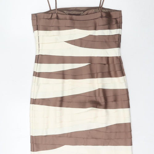 Phase Eight Women's Brown Ivory Bodycon Dress Size 12