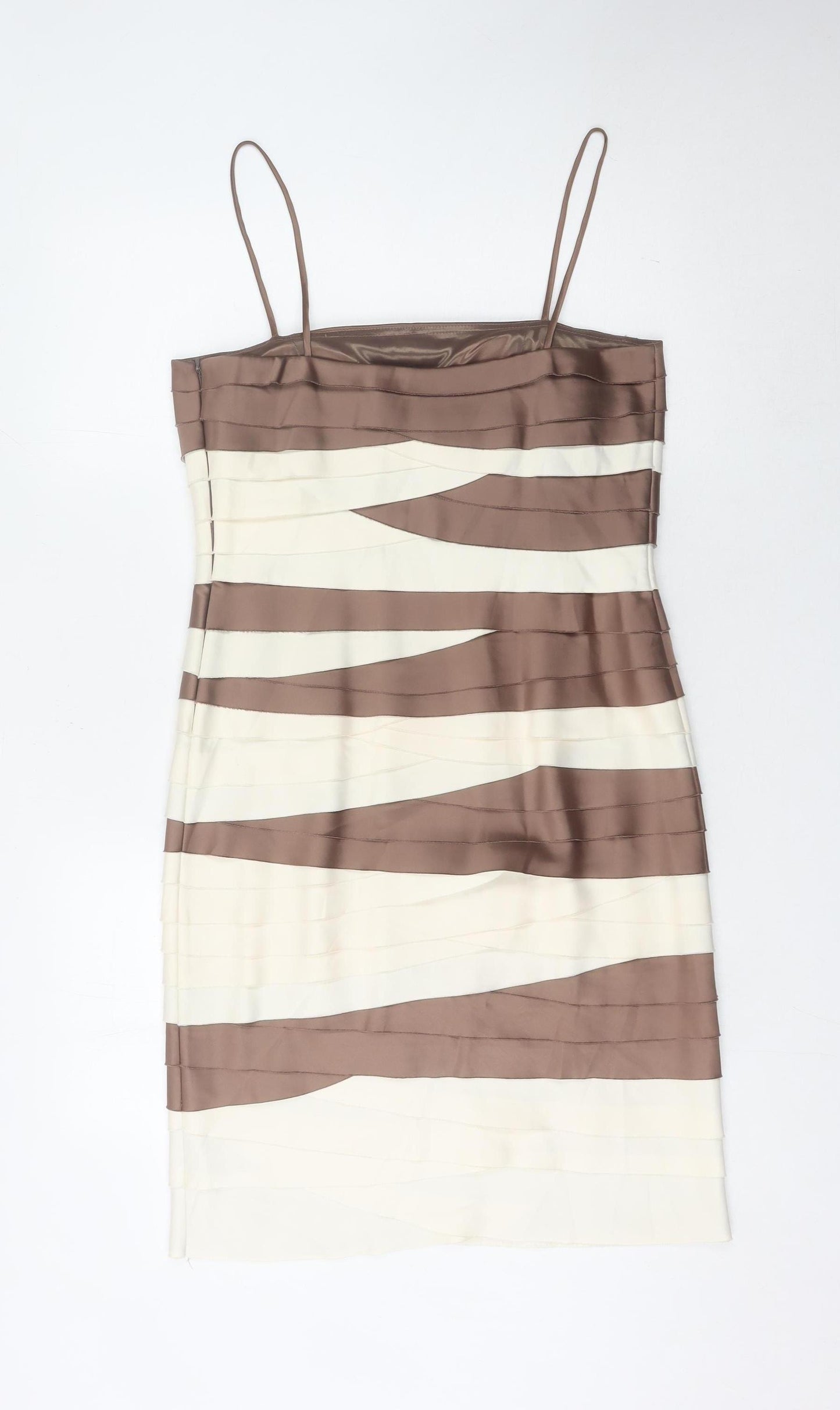 Phase Eight Women's Brown Ivory Bodycon Dress Size 12