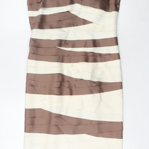 Phase Eight Women's Brown Ivory Bodycon Dress Size 12