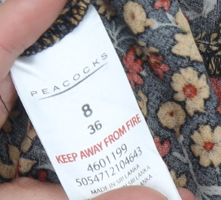 Peacocks Women's Multicoloured Floral Blouse Size 8
