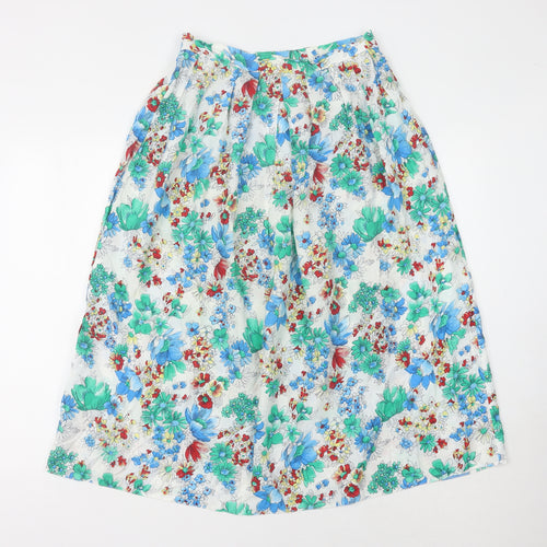 Features Women's Floral Midi Skirt Size 14 Pleated