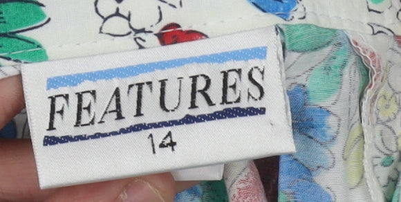 Features Women's Floral Midi Skirt Size 14 Pleated