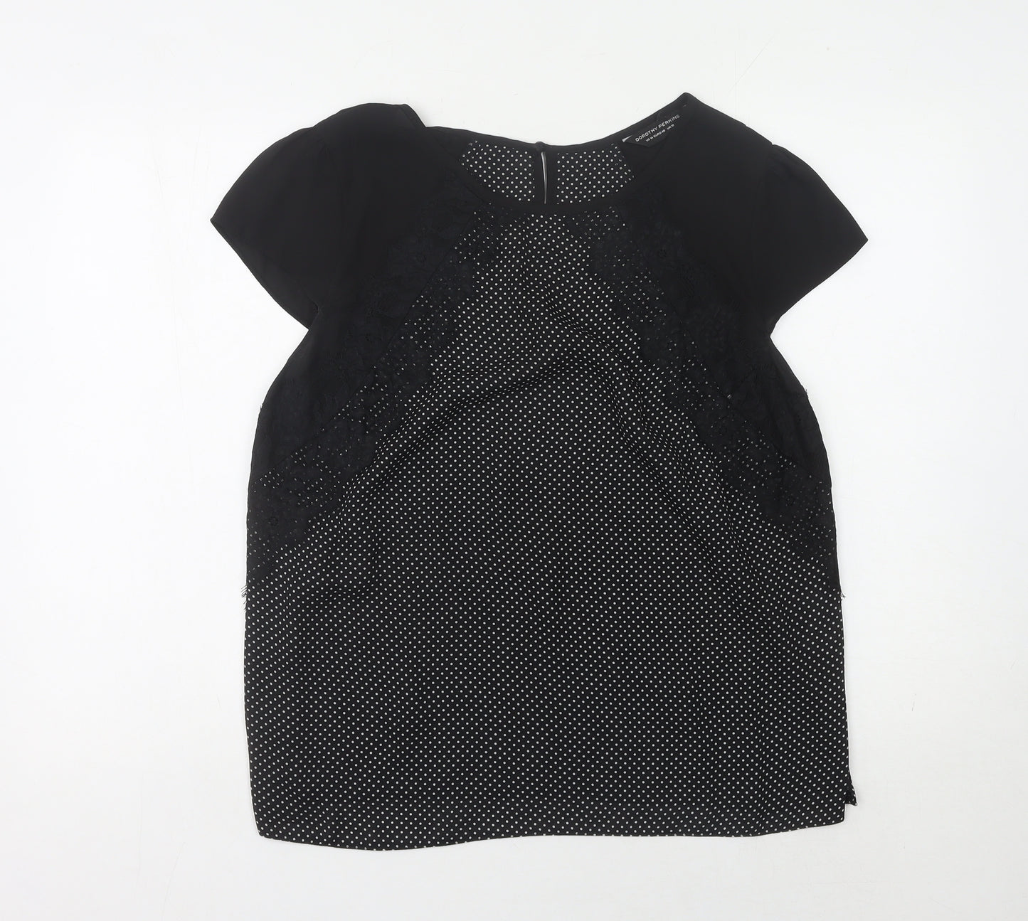 Dorothy Perkins Women’s Black Polka Dot Lace Blouse UK18