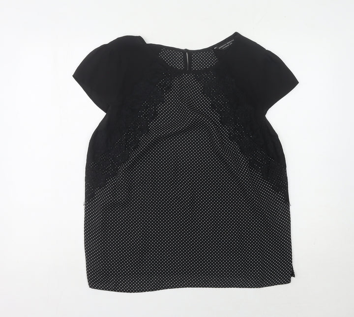 Dorothy Perkins Women’s Black Polka Dot Lace Blouse UK18