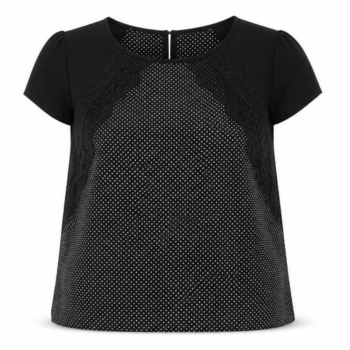 Dorothy Perkins Women’s Black Polka Dot Lace Blouse UK18