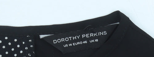 Dorothy Perkins Women’s Black Polka Dot Lace Blouse UK18