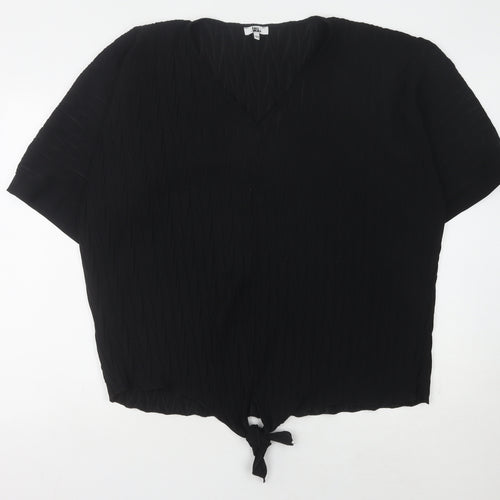 Studio Retail Womens Black V-Neck Top Size 18