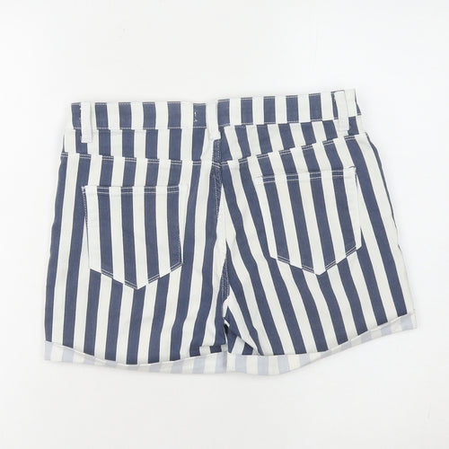 Denim Co. Women's Blue Striped Shorts - Size 12