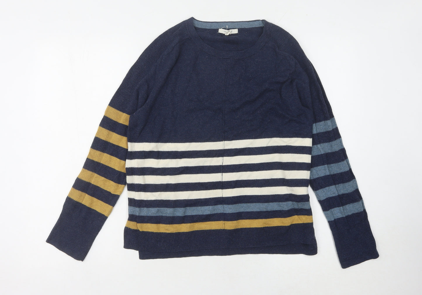 White Stuff Women's Blue Striped Pullover Jumper Size 14