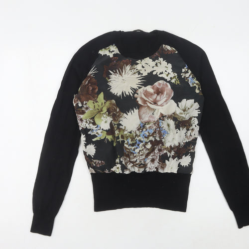 Emma Cook Women's Black Floral Jumper Size 10