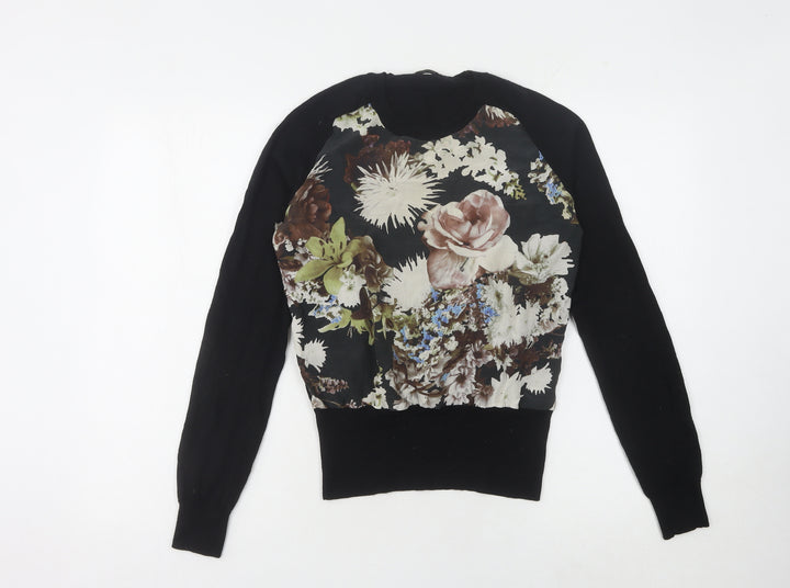 Emma Cook Women's Black Floral Jumper Size 10