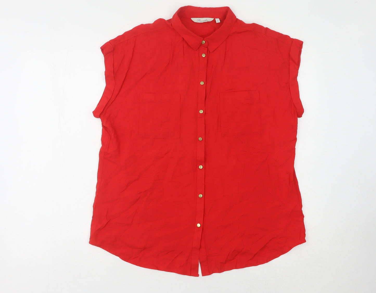 Peacocks Red Button-Up Women's Blouse Size 14
