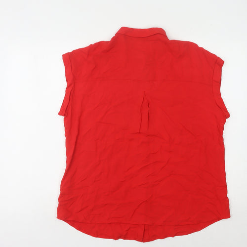 Peacocks Red Button-Up Women's Blouse Size 14