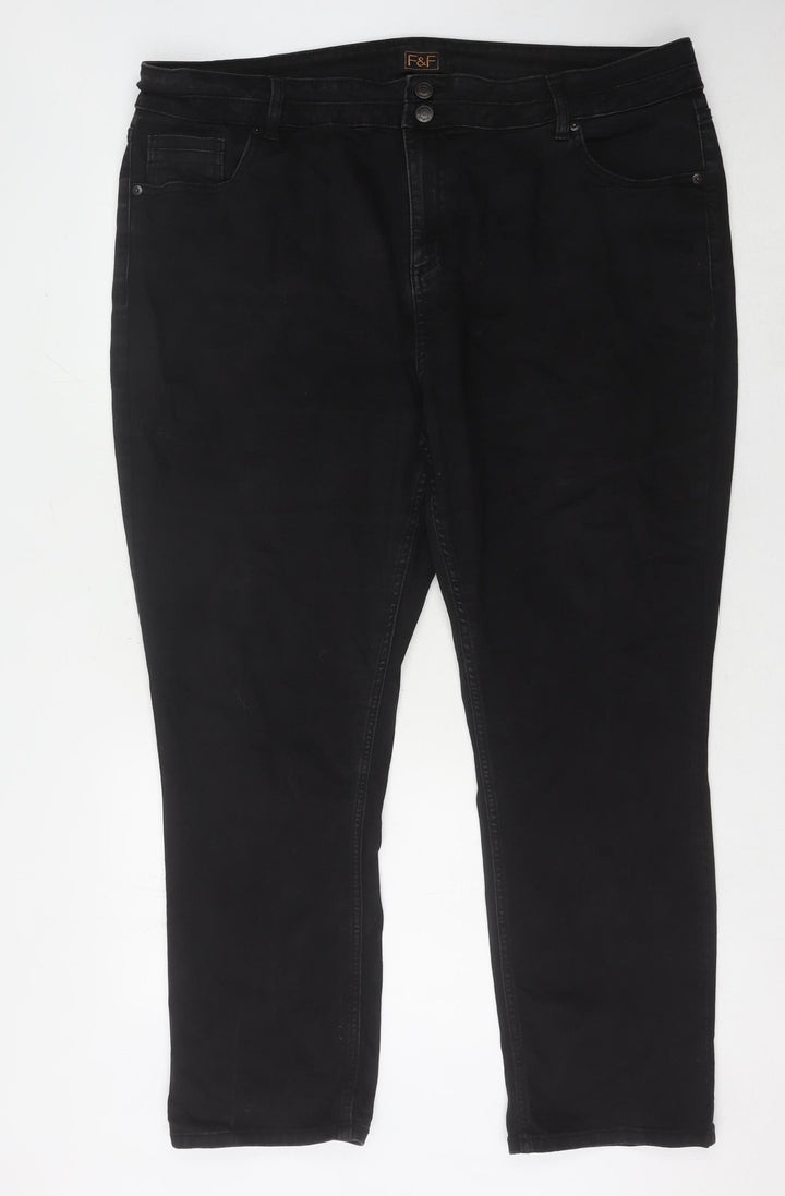 F&F Women's Black Regular Fit Jeans Size 12