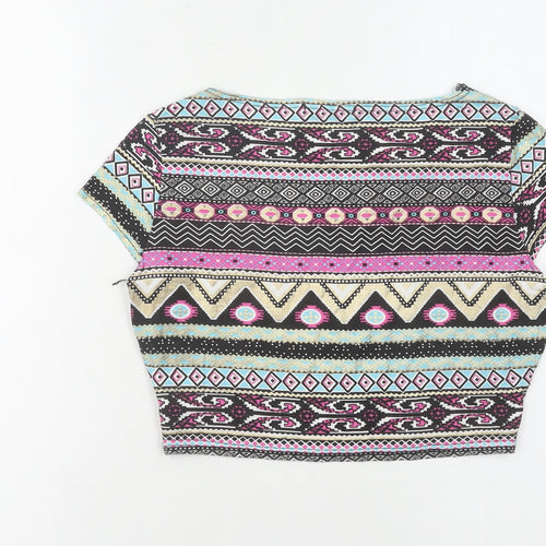 Quiz Women's Multicoloured Cropped Geometric T-Shirt