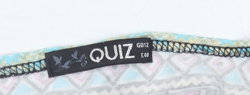 Quiz Women's Multicoloured Cropped Geometric T-Shirt