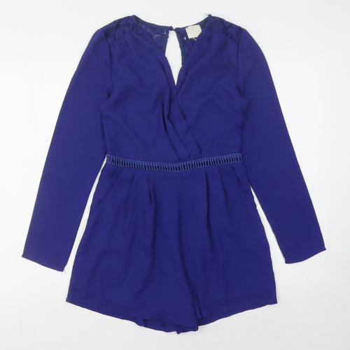 Loving Things Women's Blue Lace Playsuit Size 10