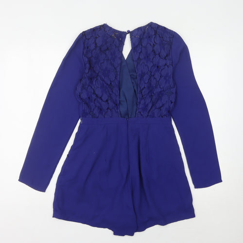 Loving Things Women's Blue Lace Playsuit Size 10