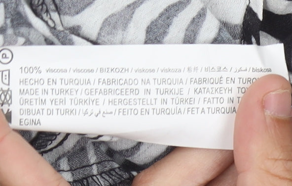 Pull&Bear Women's Black Zebra Print Blouse, UK Size 10