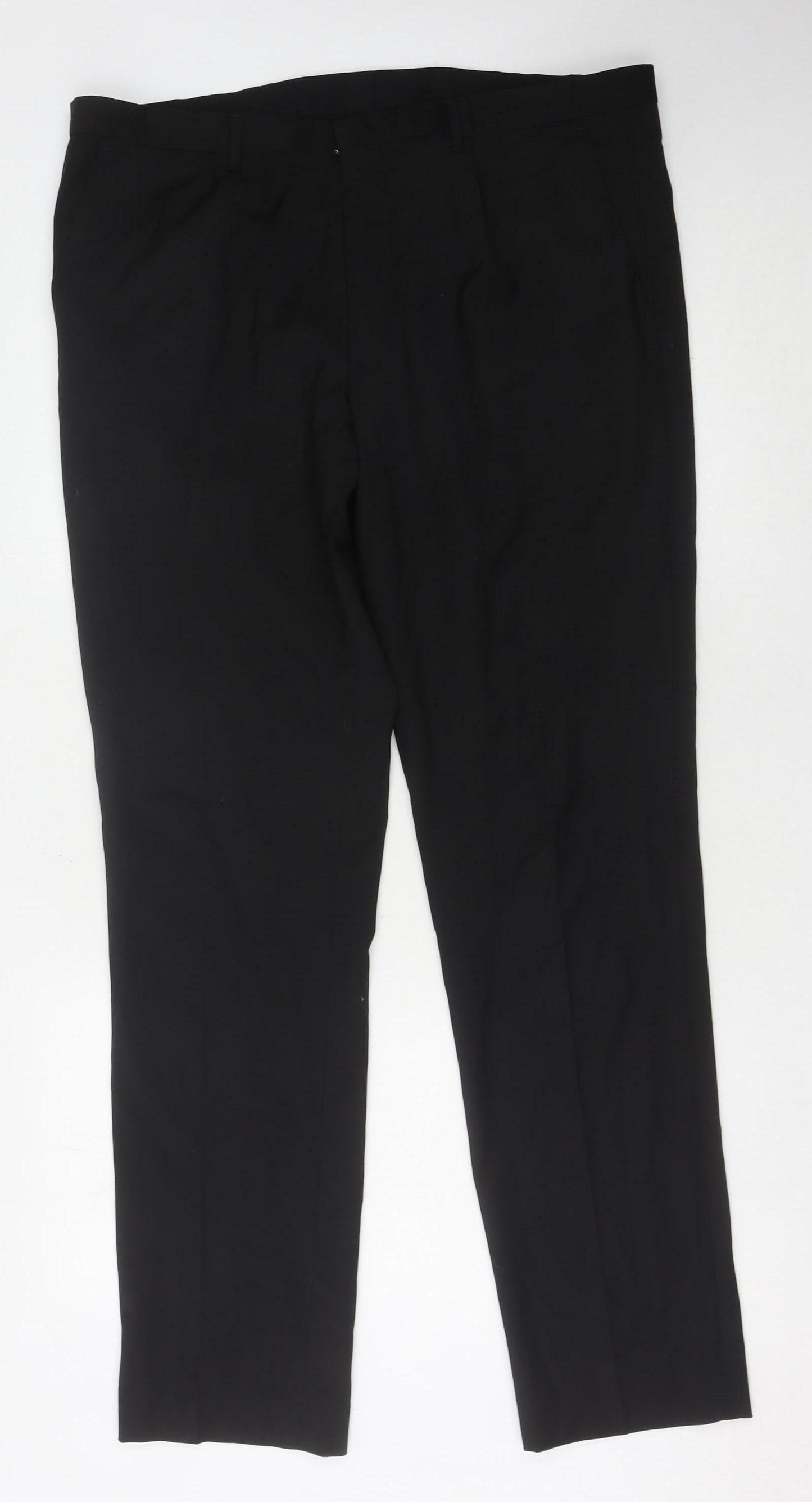 Marks and Spencer Men's Black Wool Trousers, Size 38