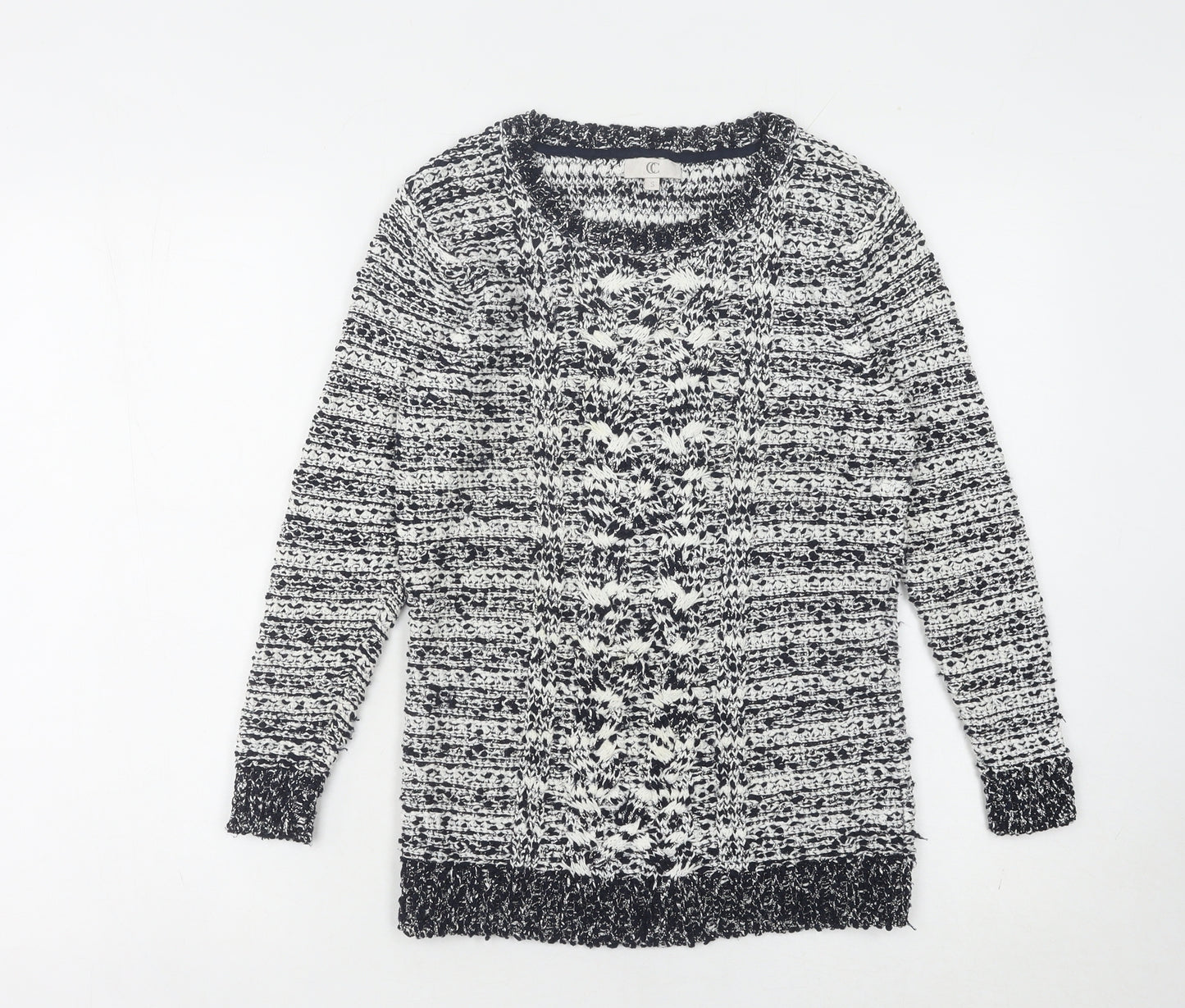 CC Women's S Multicoloured Chunky-Knit Pullover Jumper