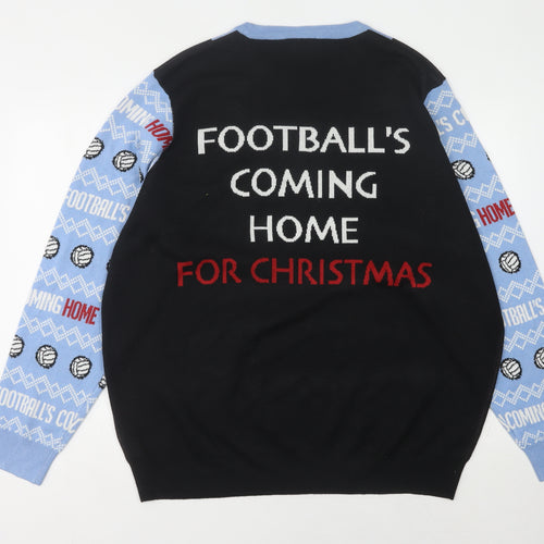 F&F Men's Black 2XL Pullover Christmas Jumper