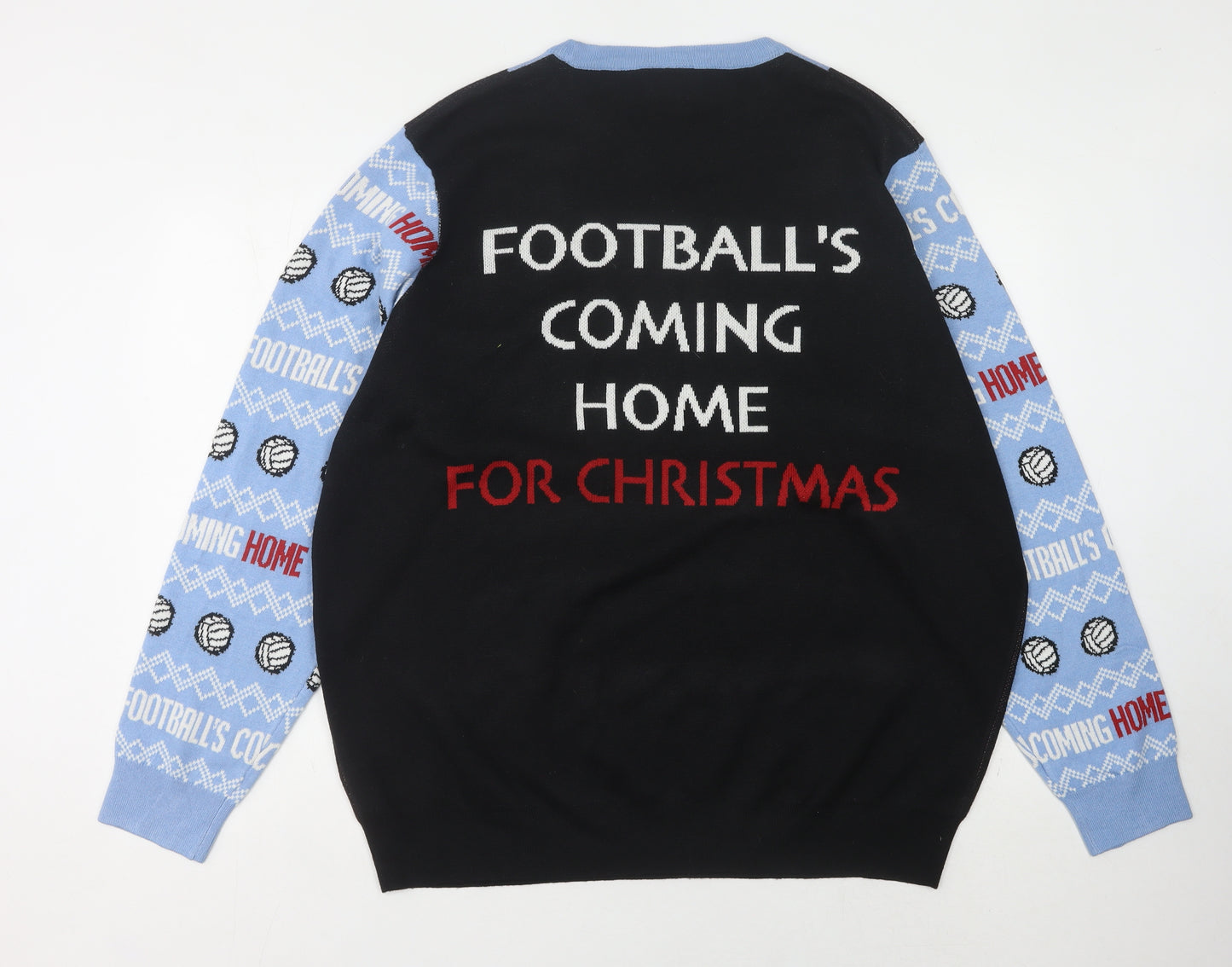 F&F Men's Black 2XL Pullover Christmas Jumper