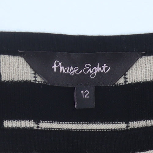 Phase Eight Women's Black Beige Check Shift Dress Size 12