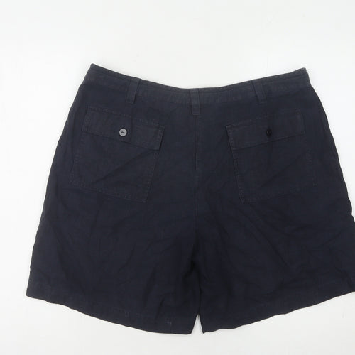 Next Women’s Black Linen Blend Cargo Shorts UK 15