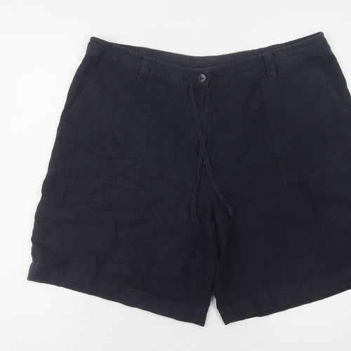 Next Women’s Black Linen Blend Cargo Shorts UK 15