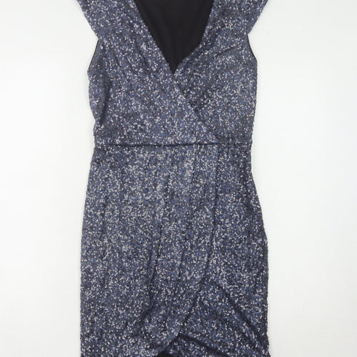 Oasis Women's Blue Bodycon Dress XS Sequin Party