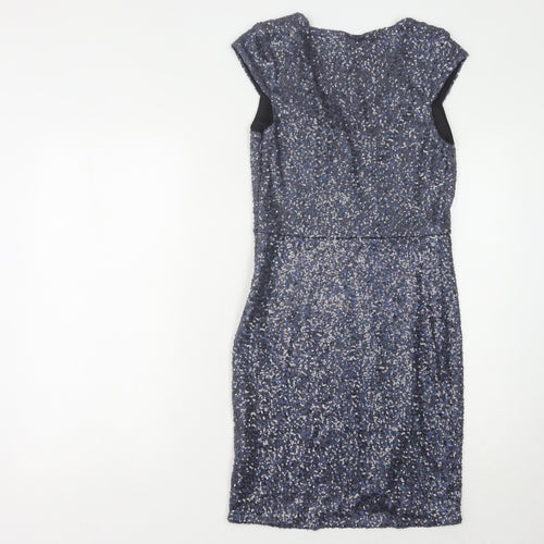 Oasis Women's Blue Bodycon Dress XS Sequin Party