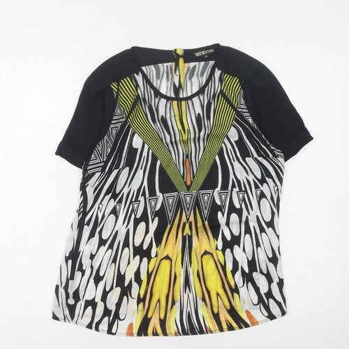 Biba Women's Multicoloured Blouse, Size 8, Geometric Design