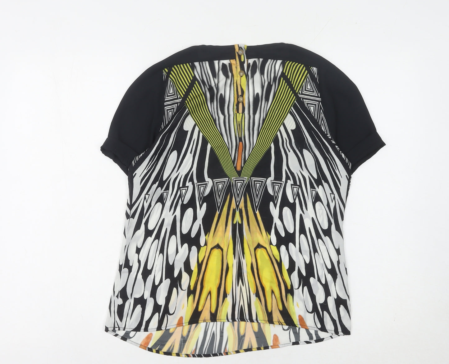 Biba Women's Multicoloured Blouse, Size 8, Geometric Design