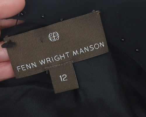 Fenn Wright Manson Black Silk Dress, Size 12