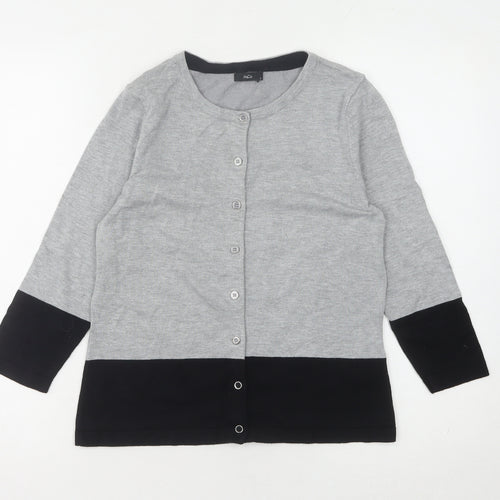 M&Co Womens Grey Cardigan Size 12, 3/4 Sleeve