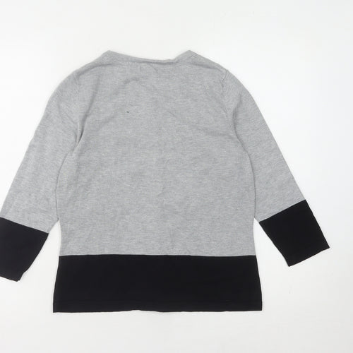 M&Co Womens Grey Cardigan Size 12, 3/4 Sleeve